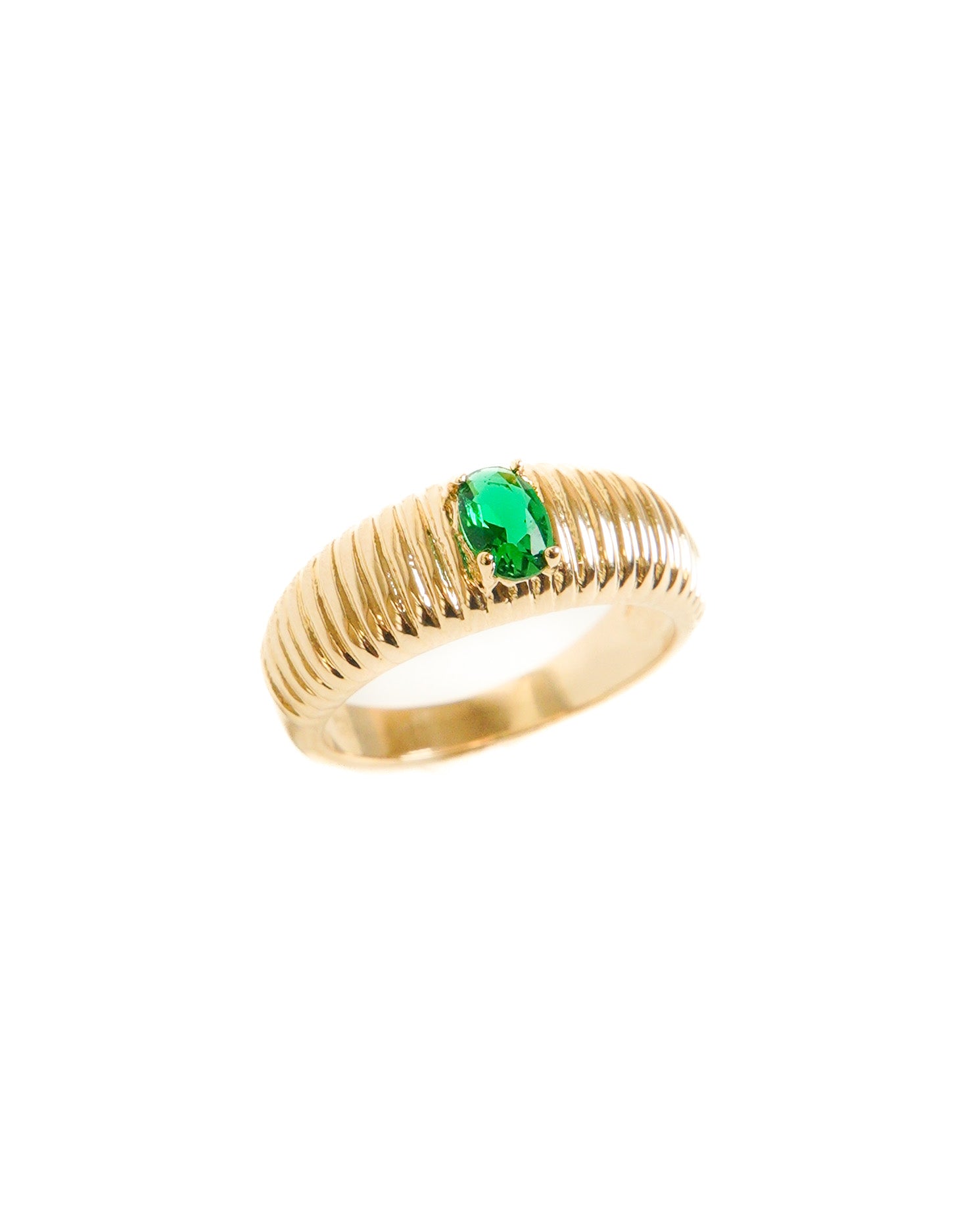 Bague Matea verte plaqué or 18K