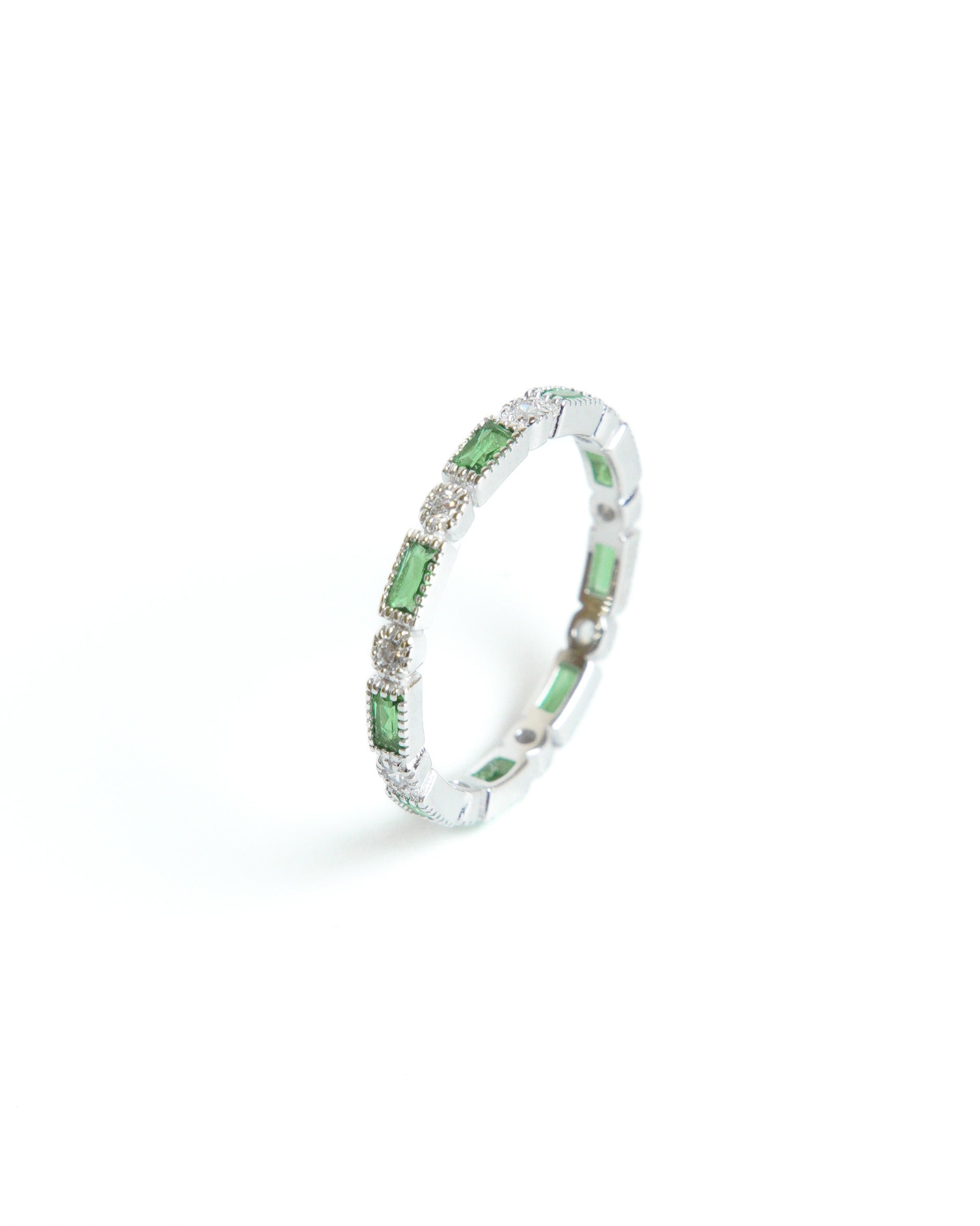 Bague argent - CELESTE verte HOLO