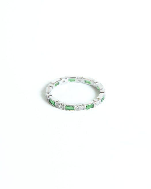 Bague argent - CELESTE verte HOLO