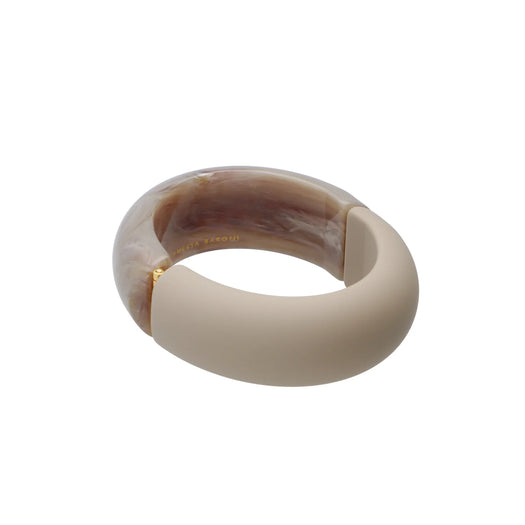 Bracelet - BANGLE Greige marble / Greige marble matt HOLO