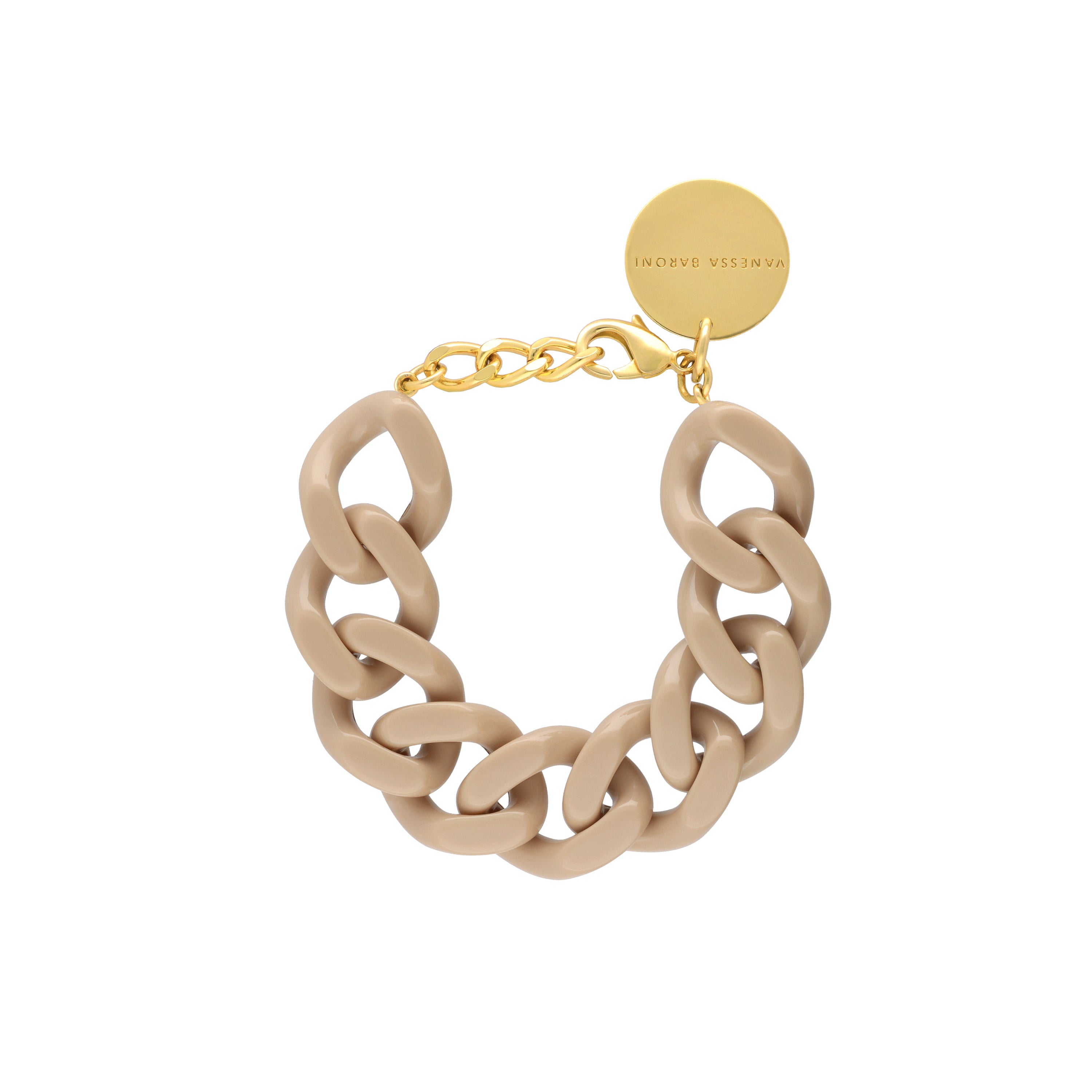 Bracelet - Flat chain beige HOLO