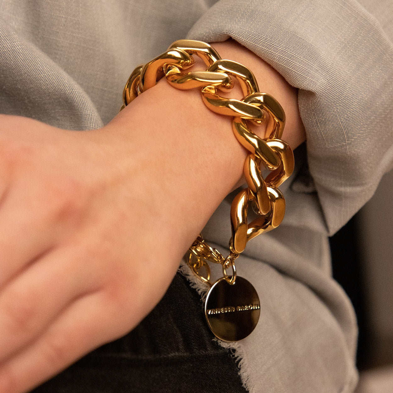 Bracelet - Flat chain gold HOLO