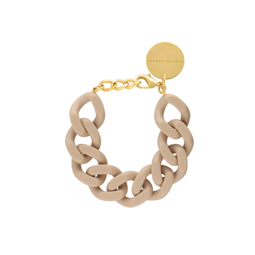 Bracelet - Flat chain matt beige HOLO