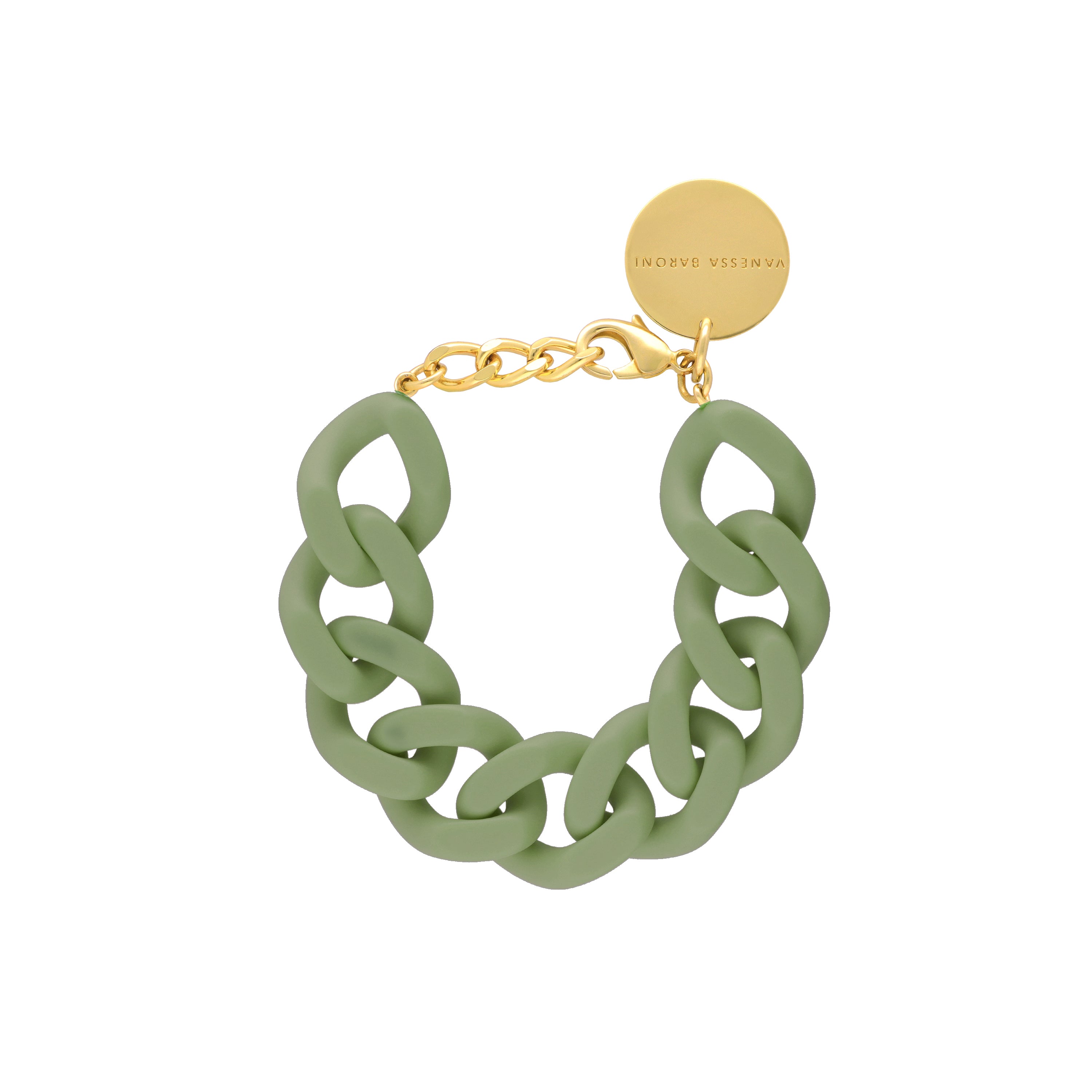 Bracelet - Flat chain matt mint HOLO