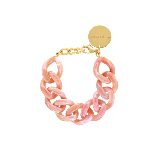 Bracelet - Flat chain peach marble HOLO