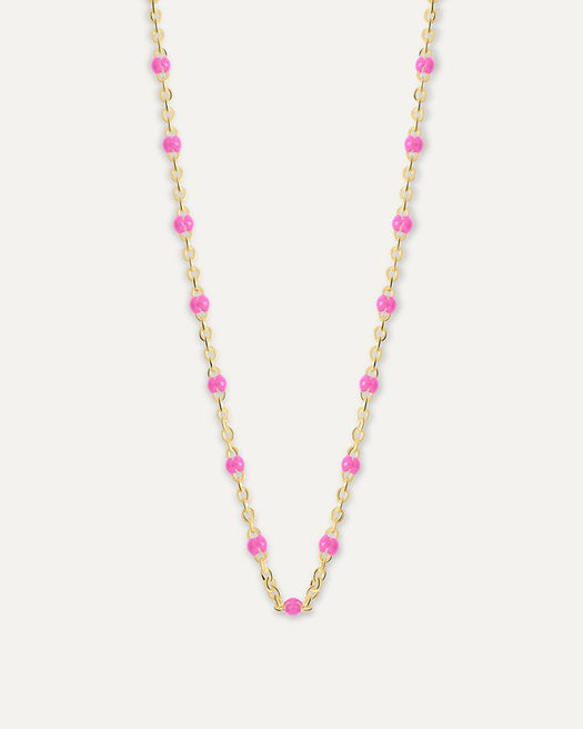 Collier Satellite - Rose fluo HOLO