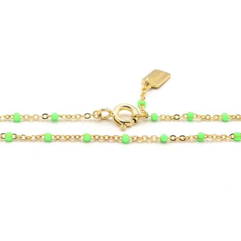 Collier satellite - vert fluo HOLO