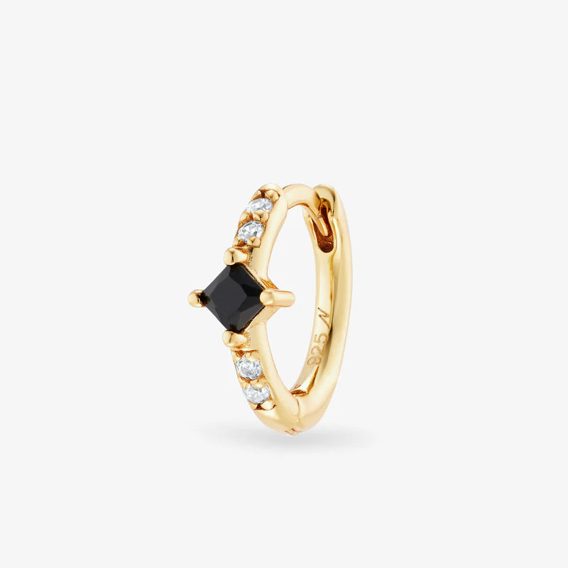 Mini créoles Nébuleuse bijoux - Rym noir 1