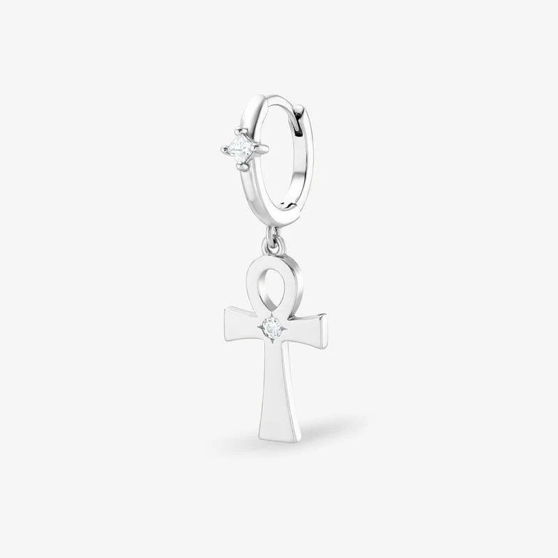 Mini créoles Nébuleuse bijoux argent (unité) - Ankh 1