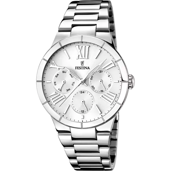 MONTRE FESTINA F16716/1 BLANC, BRACELET ACIER INOXYDABLE, FEMME HOLO