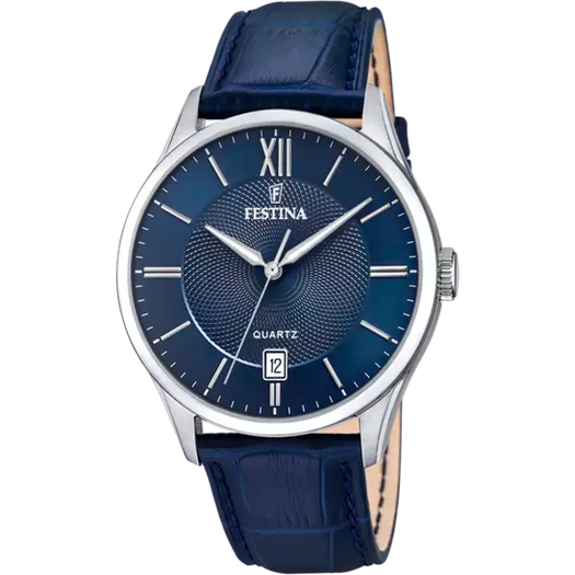 MONTRE FESTINA F20426/2 BLEU, BRACELET CUIR, HOMME HOLO