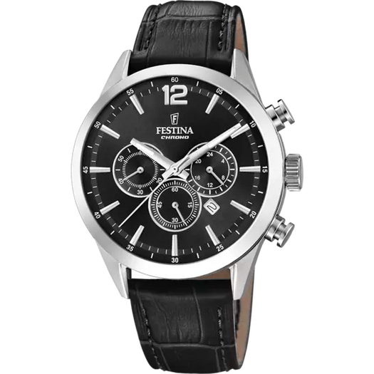 MONTRE FESTINA F20542/5 NOIR, BRACELET CUIR, HOMME HOLO