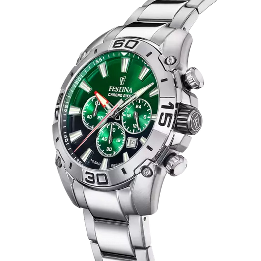 MONTRE FESTINA F20543/3 VERT, BRACELET ACIER INOXYDABLE, HOMME HOLO