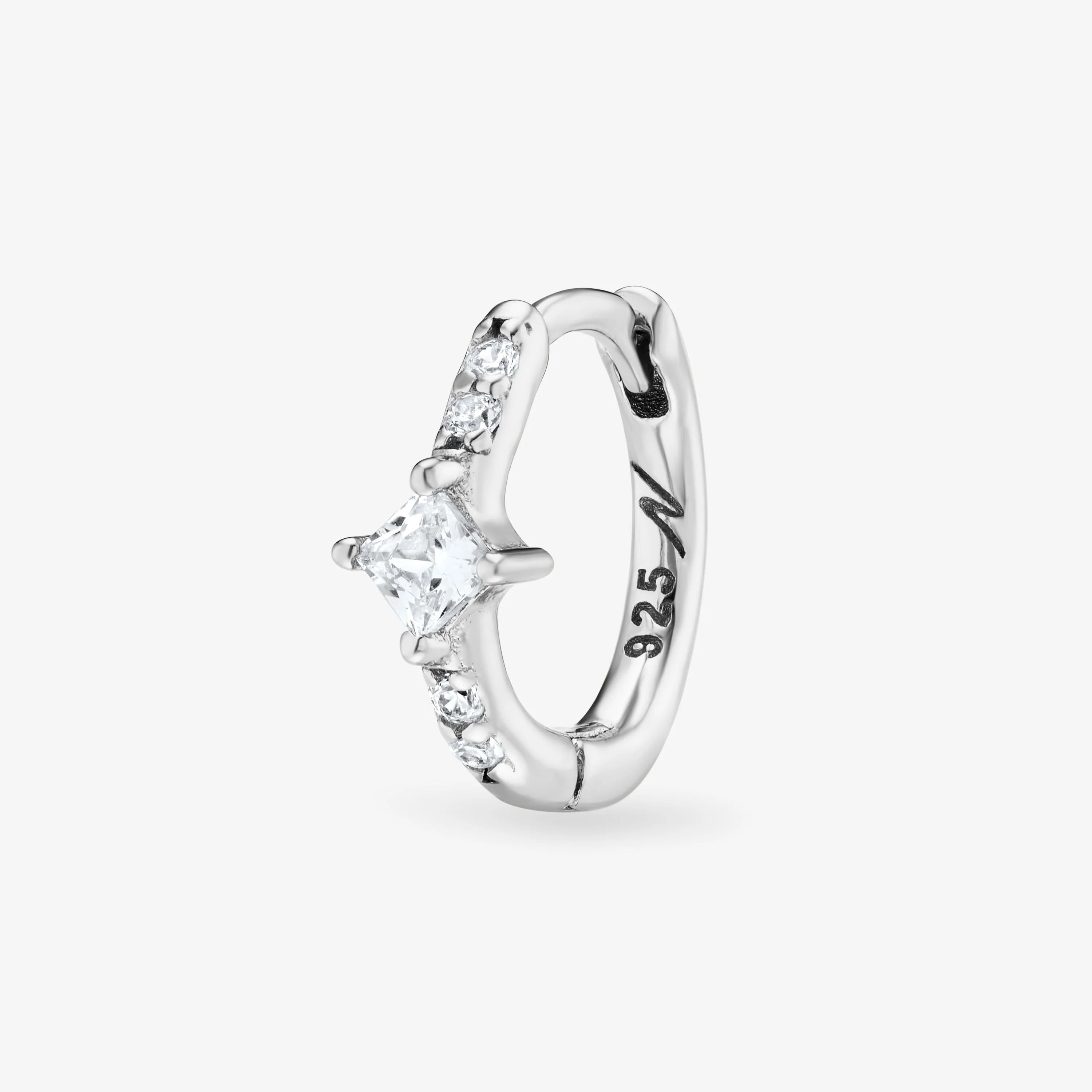 Mini créoles Nébuleuse Argent bijoux (unité) - Rym blanche 1
