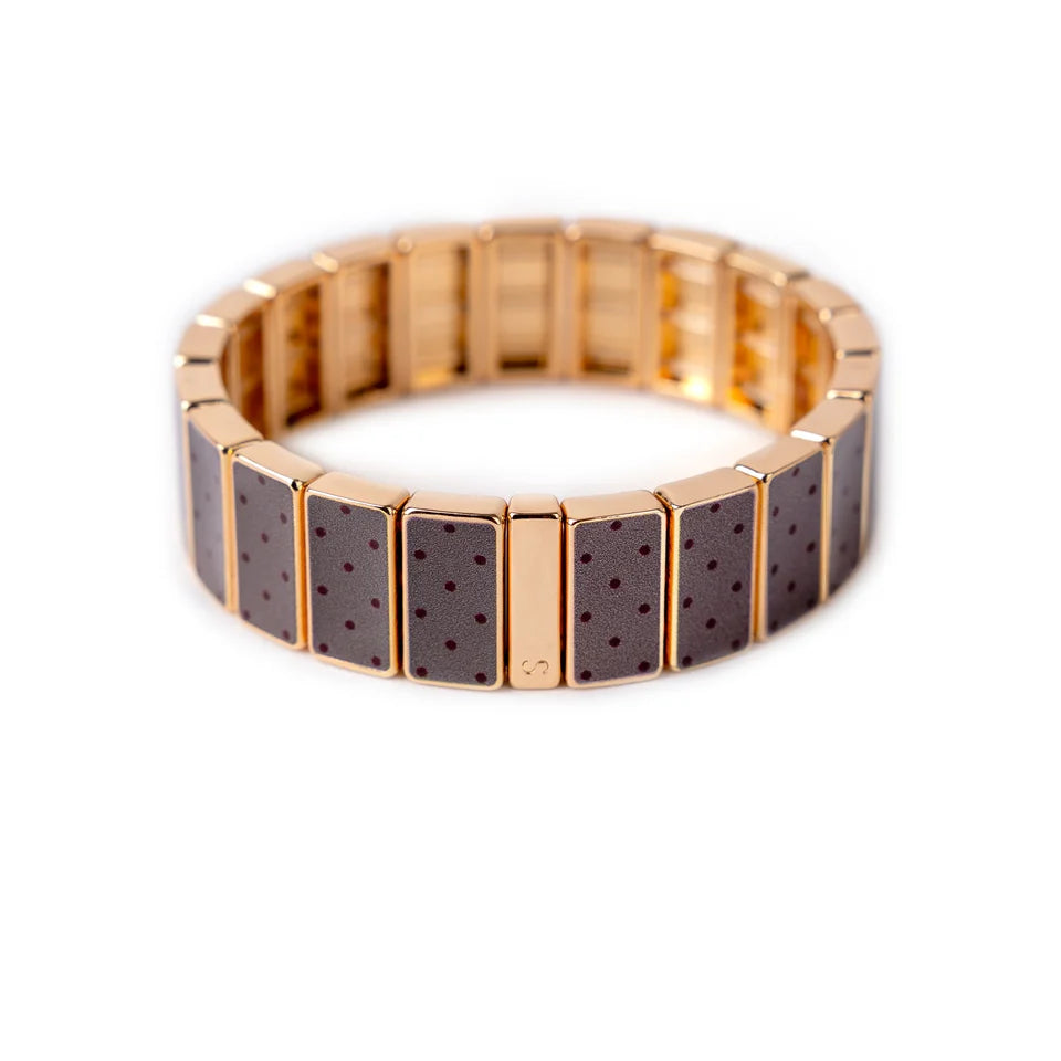 Bracelet | Rectangle - Petit pois chocolat