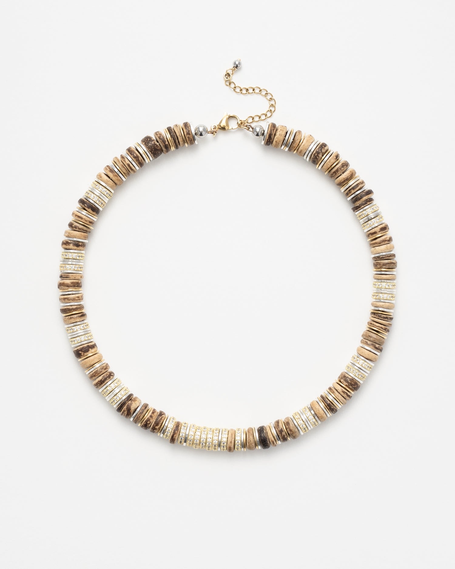 Collier SIGAL | Rondelle Camel bois 1