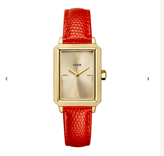 Fluette cuir corail cadran doré - CW11505 HOLO
